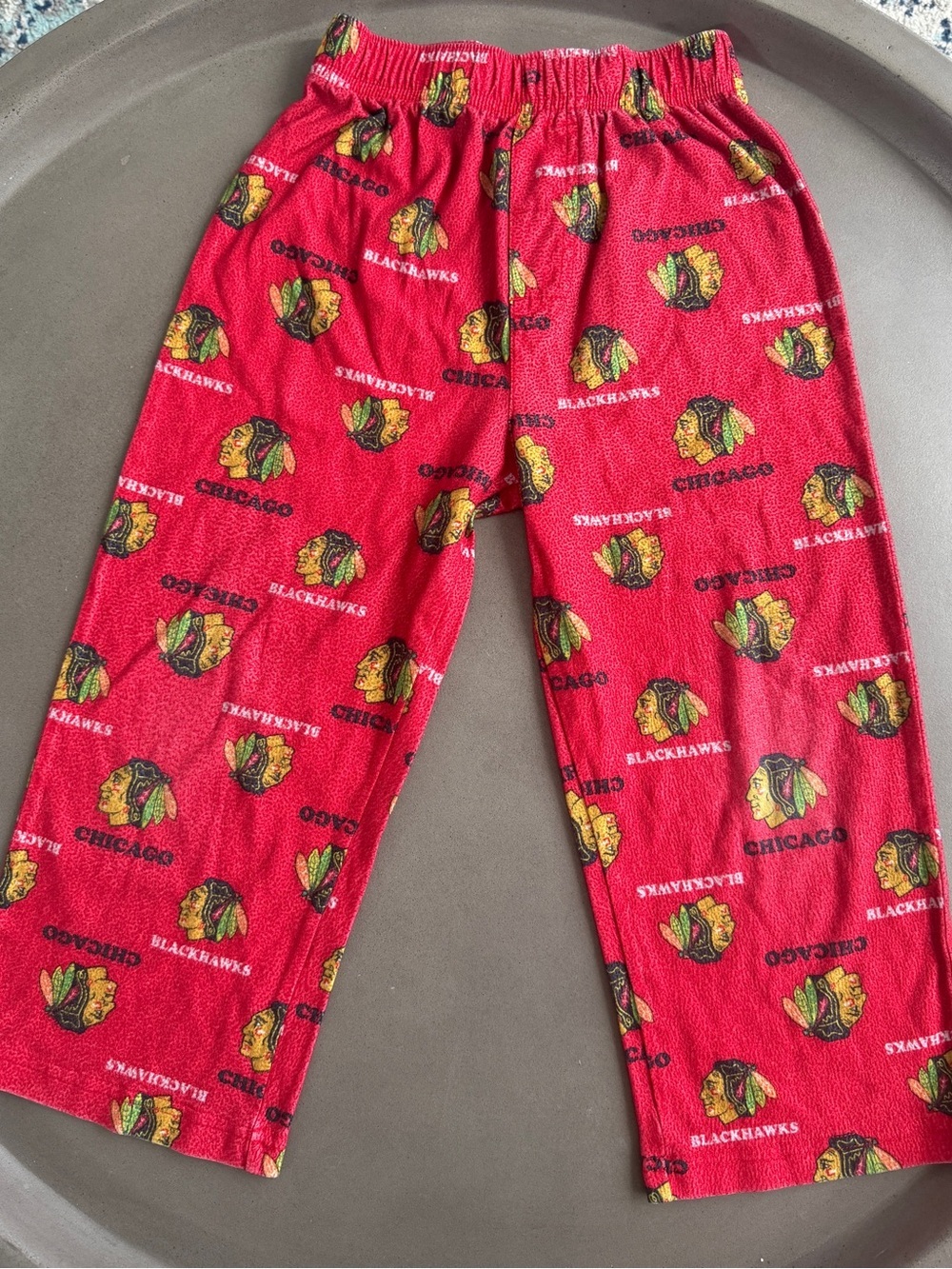 NHL Chicago Blackhawks Red Logo Print Kids Pajama Pants